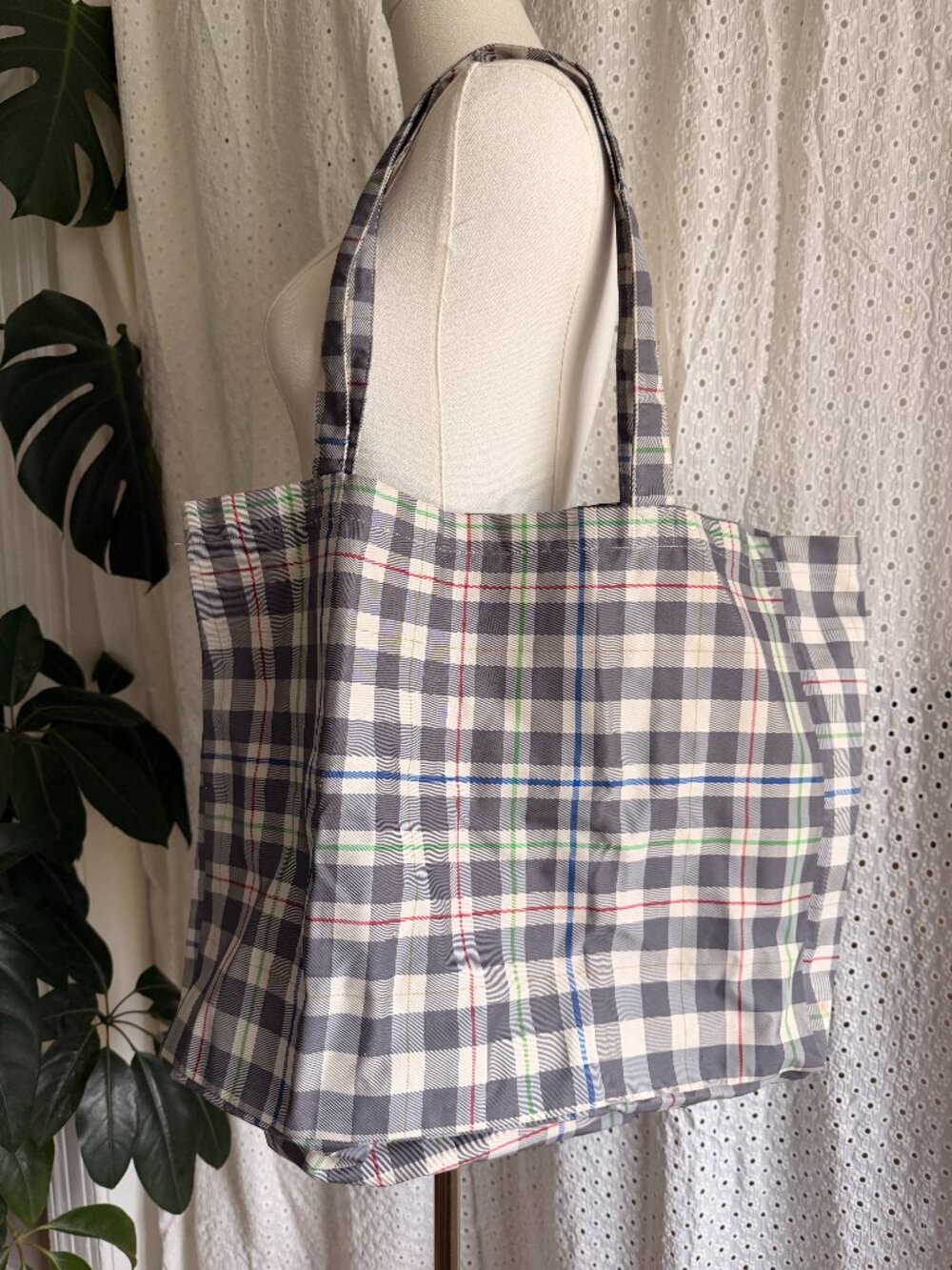 Simon Miller Mega Tote in Gray Plaid